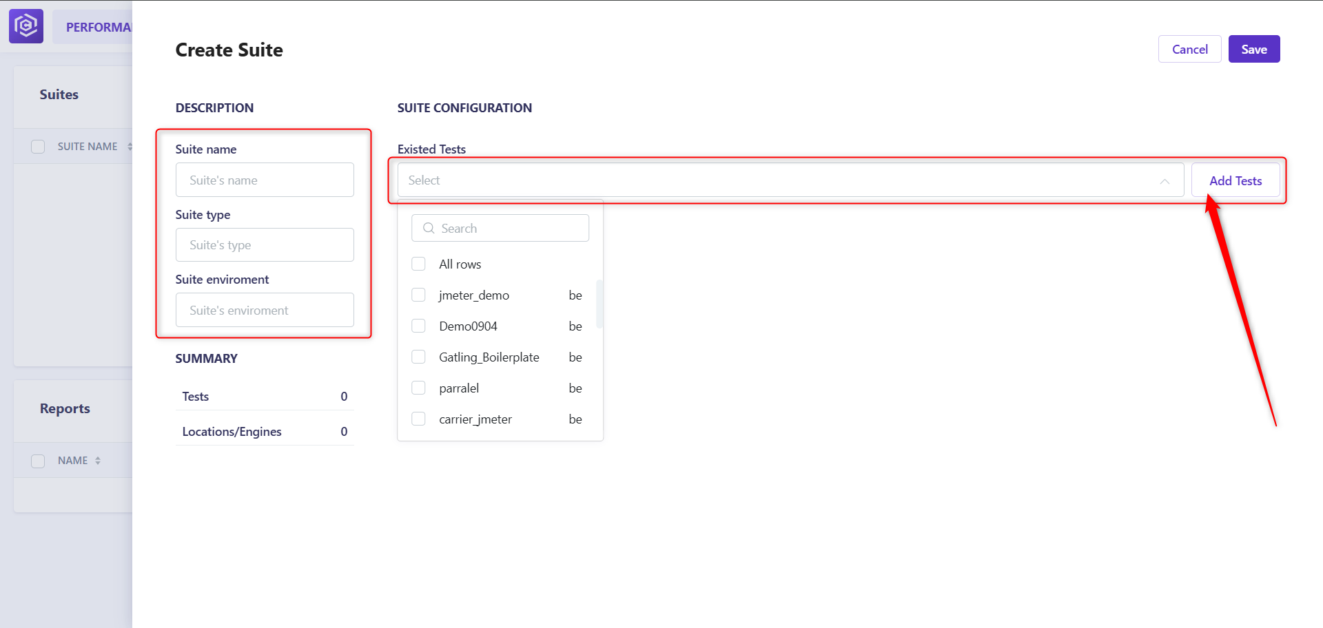 Create Suite