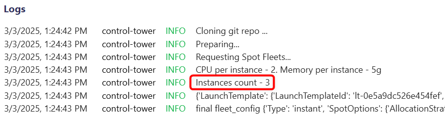 Distributed Testing Logs