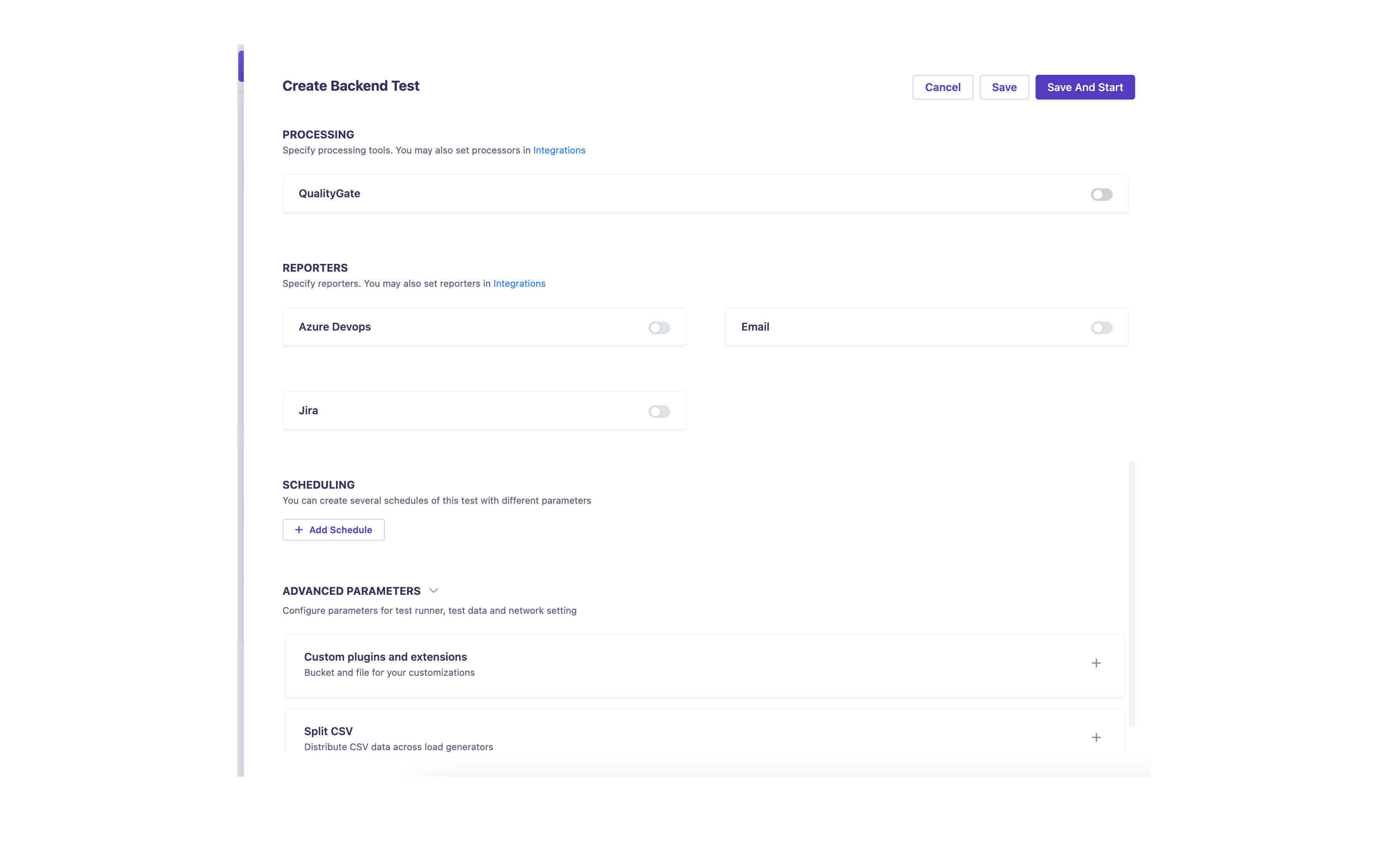 Menu Configuration Backend